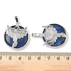 Natural Lapis Lazuli Flat Round Pendants&nbsp;G-G279-01P-07