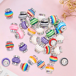 60Pcs Lantern-Shaped Striped Pattern Resin Rhinestone Beads&nbsp;KK-SC0007-83