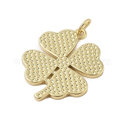 Four-Leaf Clover Rack Plating Brass Pendants&nbsp;KK-Z074-27G