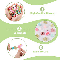 72Pcs Silicone Beads for DIY Spring Themed Jewelry&nbsp;SIL-TA0003-38