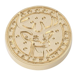 Christmas Series Wax Seal Brass Stamp Head&nbsp;LS-AJEW-M037-01G-24