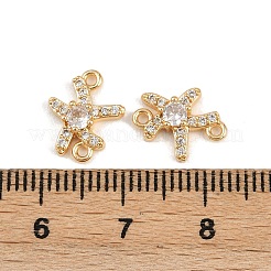 Brass Pave Clear Cubic Zirconia Connector Charms&nbsp;KK-C115-25G