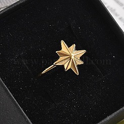 Star 304 Stainless Steel Open Cuff Ring for Women&nbsp;RJEW-M049-03G