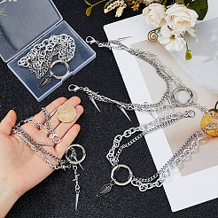 4Pcs 2 Style Alloy & Aluminum Chain Boot Strap Chains&nbsp;HJEW-HS00091