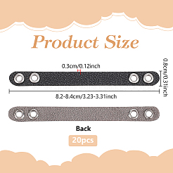 20Pcs Imitation Leather Bag Webbing Straps with Silver Color Plated Metal Eyelets for Bag Accessories&nbsp;DIY-NB0016-35A