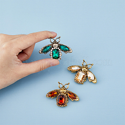3Pcs 3 Colors Rhinestone Bee Brooch Pin&nbsp;JEWB-FH0001-28