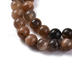 Natural Black Moonstone Beads Strands&nbsp;G-A219-A01-02