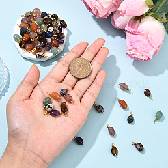 10Pcs Nuggets Natural Tiger Eye Pendants&nbsp;PALLOY-YW00114-01