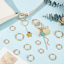16Pcs 4 Styles Alloy Spring Gate Rings&nbsp;FIND-CL0001-95