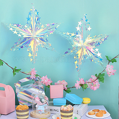 PET Snowflake Pendant Decorations&nbsp;LS-AJEW-WH20020-014C