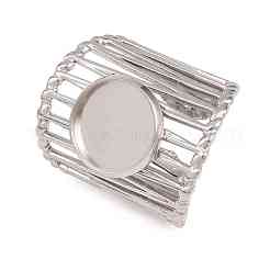 304 Stainless Steel Cuff Rings Ring Components&nbsp;SA-CBA098D-01P-C