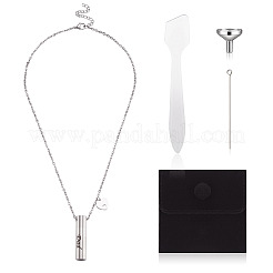 1Pc Word 304 Stainless Steel Column Urn Ashes Necklace&nbsp;DIY-TA0010-07D