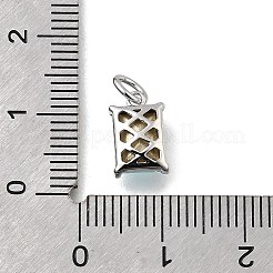 Rectangle Brass with Glass Charms&nbsp;KK-G525-05P