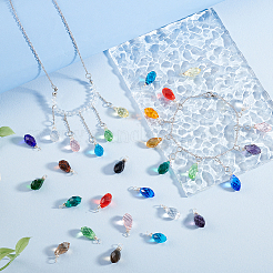 120Pcs 20 Colors Glass Pendant&nbsp;PALLOY-PH01677