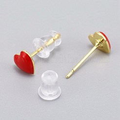 Brass Enamel Stud Earrings&nbsp;EJEW-L231-65C