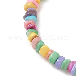 Natural Dyed Freshwater Shell Colorful Nuggets Beaded Anklets for Women&nbsp;AJEW-AN00717