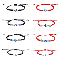 8Pcs 8 Style Lampwork Evil Eye Braided Bead Bracelets Set&nbsp;BJEW-FI0001-45