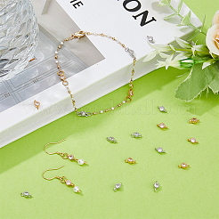 20Pcs 2 Colors Brass Pave Glass Connector Charms&nbsp;KK-FI0001-06