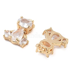 Brass Micro Pave Clear Cubic Zirconia Charms&nbsp;KK-U028-11G