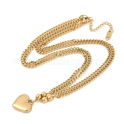 304 Stainless Steel Heart Pendant Necklaces for Women&nbsp;NJEW-Z072-06G