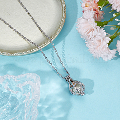 1Pc Stainless Steel with Glass Teardrop Urn Ashes Pendant Necklaces&nbsp;NJEW-NB0001-35
