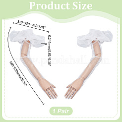 1 Pair Polyester Long Lace Gloves for Bride's Wedding Celebration&nbsp;AJEW-ME0001-79B