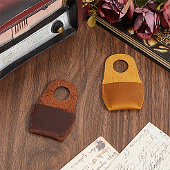 2Pcs 2 Colors Cowhide Thumb Protector for Woodwork Carving&nbsp;AJEW-CL0001-53