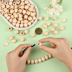 Natural Unfinished Wood Beads&nbsp;WOOD-PA0001-16C