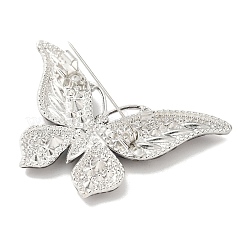Butterfly Platinum Zinc Alloy Rhinestone Brooches&nbsp;JEWB-R051-01P-02