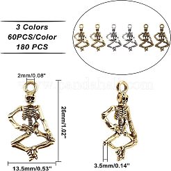 180Pcs 3 Style Punk Alloy Pendants&nbsp;FIND-FH0001-23