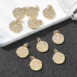 SHEGRACE Brass Micro Pave Clear Cubic Zirconia Pendants&nbsp;XGRQ3K125-529G