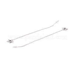 Tarnish Resistant Long Chain with Star Dangle Stud Earrings&nbsp;EJEW-A067-12P