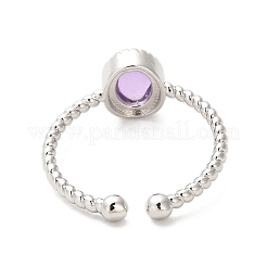 Natural Amethyst Open Cuff Ring&nbsp;RJEW-M166-04P-C