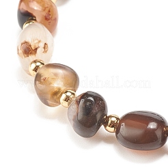 Natural Black Agate(Dyed) Round Beaded Stretch Bracelet&nbsp;BJEW-JB08197-07