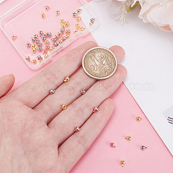 60Pcs 3 Colors Brass Crimp Beads&nbsp;KK-AR0003-60