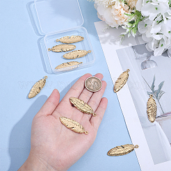10Pcs 304 Stainless Steel Feather Pendants&nbsp;STAS-BBC0009-99