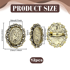 12Pcs Tibetan Style Alloy Brooch Base Settings&nbsp;TIBE-PH0002-55