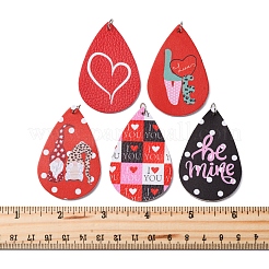 10Pcs 5 Colors PU Leather Big Pendants&nbsp;FIND-FS0003-75