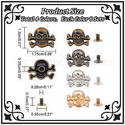32 Sets 4 Colors Skull Alloy Rivets Set&nbsp;FIND-WR0009-81