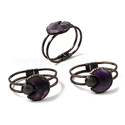 Natural Amethyst & Labradorite Bangles for Women&nbsp;BJEW-A043-01R-03