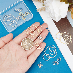 12Pcs 6 Style 201 Stainless Steel Filigree Joiners Links&nbsp;STAS-UN0040-86