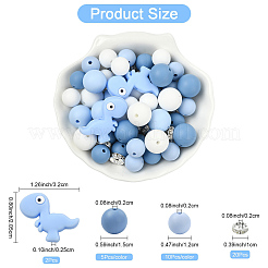 47Pcs 7 Styles Cartoon Silicone Beads&nbsp;FIND-YW0010-39A