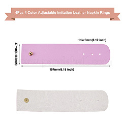 4Pcs 4 Color Adjustable Imitation Leather Napkin Rings&nbsp;AJEW-CF0001-11