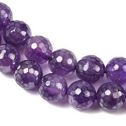 Electroplated Natural Amethyst Round Beads Strands&nbsp;G-L598-A05-02