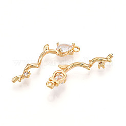 Brass Micro Pave Cubic Zirconia Pendants&nbsp;KK-N261-84G