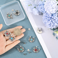 8 Sets 4 Colors Zinc Alloy & Resin Coin Screw Rivet&nbsp;FIND-CP0001-89