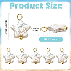 10Pcs Natural Nucleated Baroque Keshi Pearl Pendants&nbsp;PALLOY-YW00106