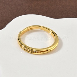 Brass Micro Pave Cubic Zirconia Finger Rings&nbsp;RJEW-H258-02G