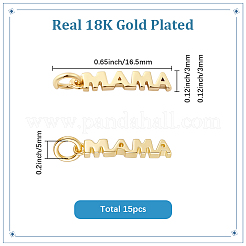 15Pcs Mother's Day Brass Pendants&nbsp;KK-SC0007-52