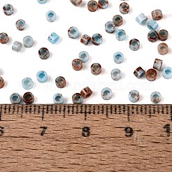 Opaque Picasso Cylinder Glass Beads&nbsp;SEED-Q039-06A-12